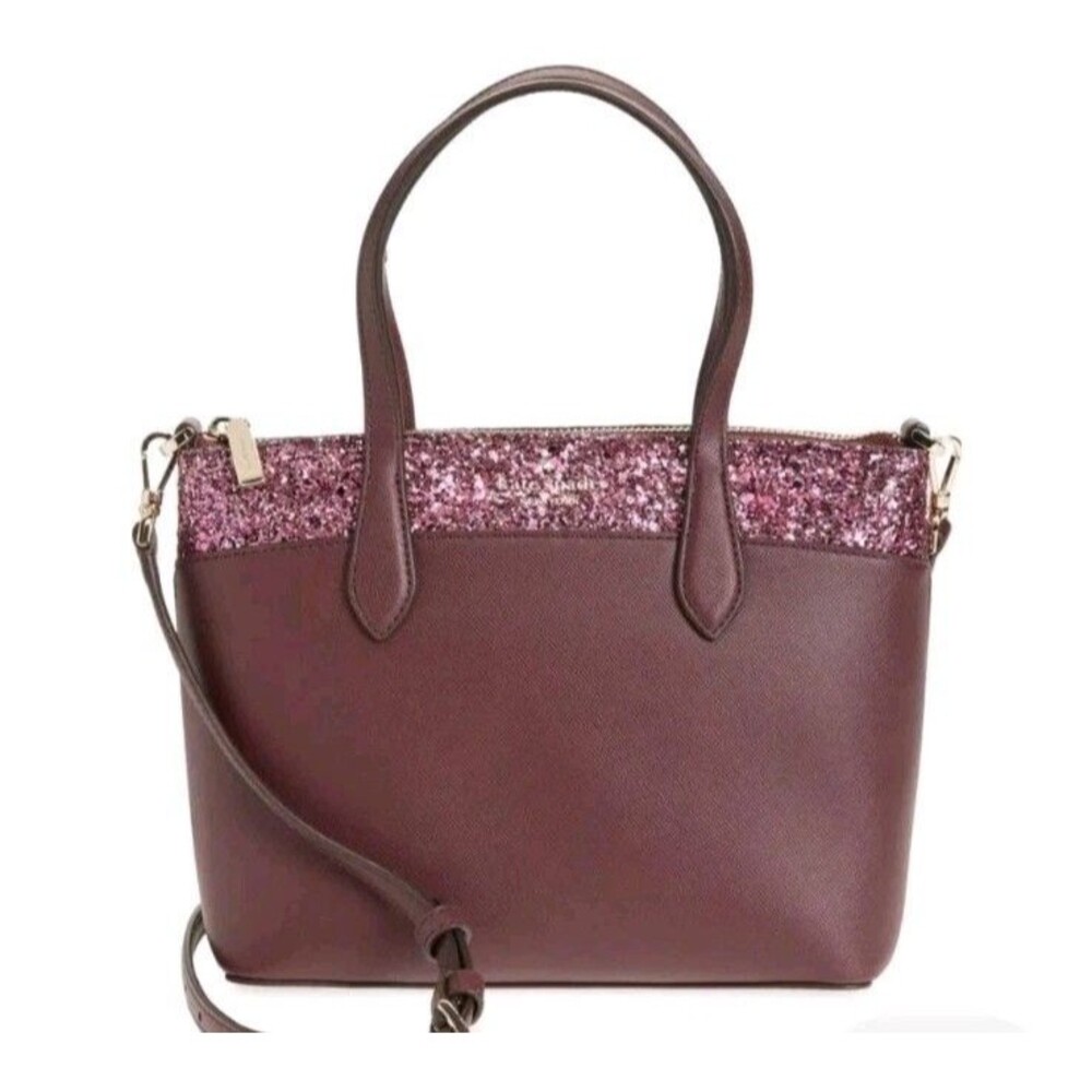 $329 - Kate Spade New York Flash Glitter Satchel Bag in Cherrywood B4 XMAS